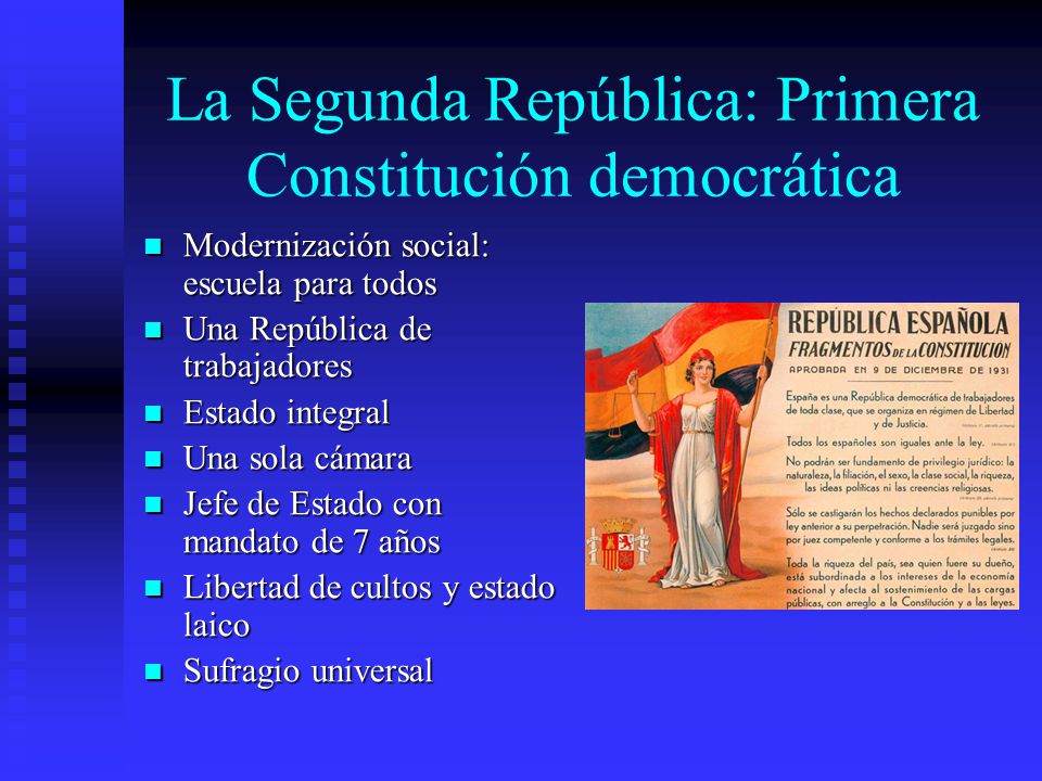 La Segunda República: Primera Constitución democrática