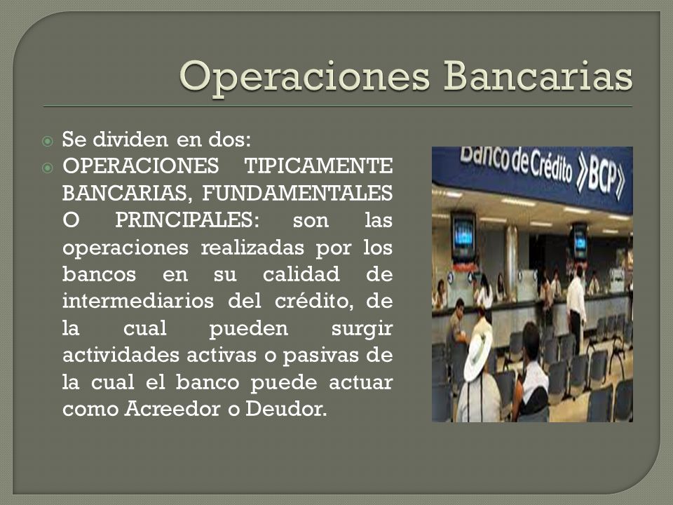 Operaciones Bancarias