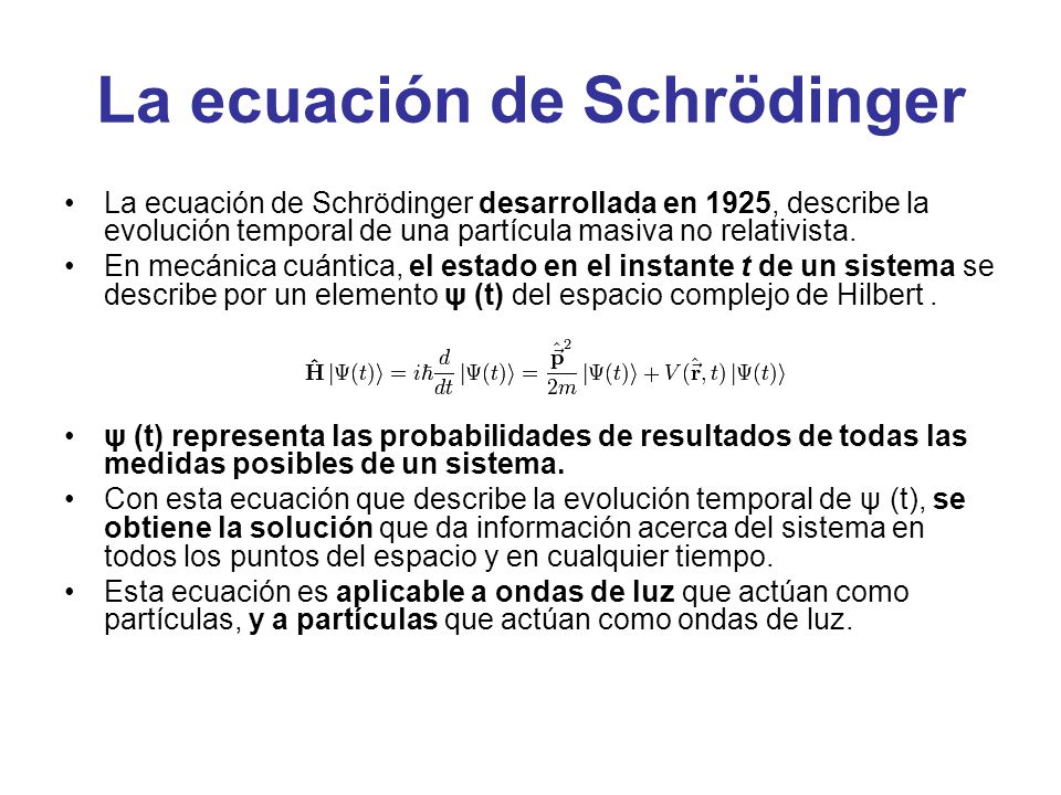 La ecuación de Schrödinger