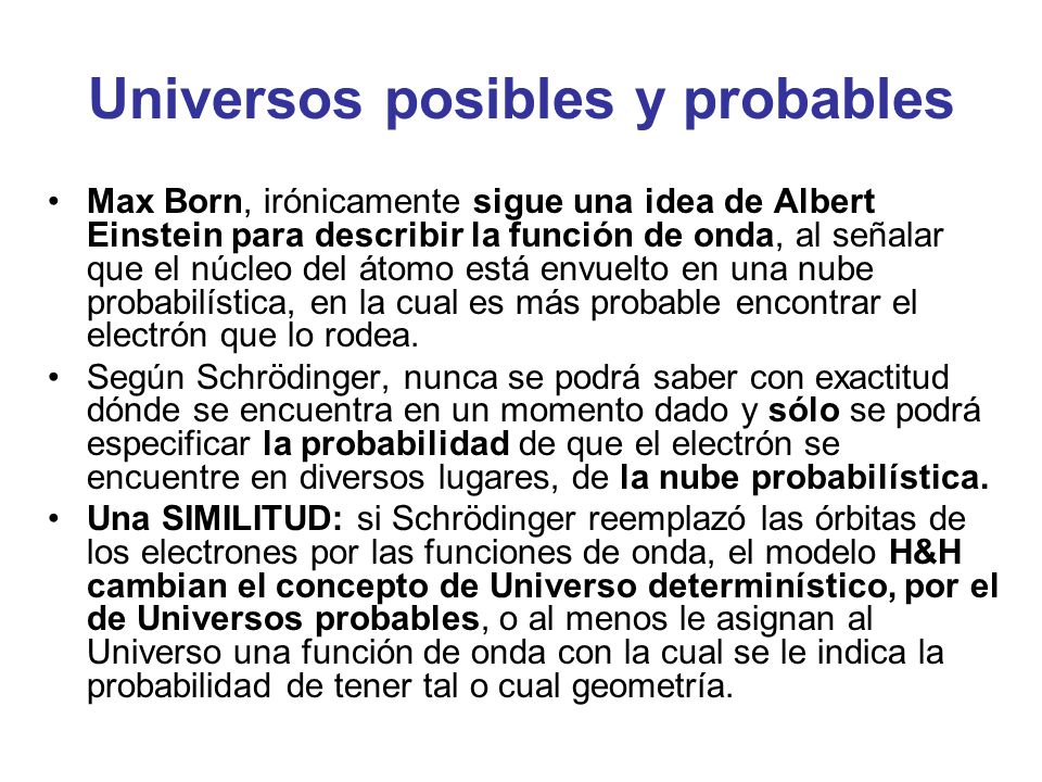 Universos posibles y probables