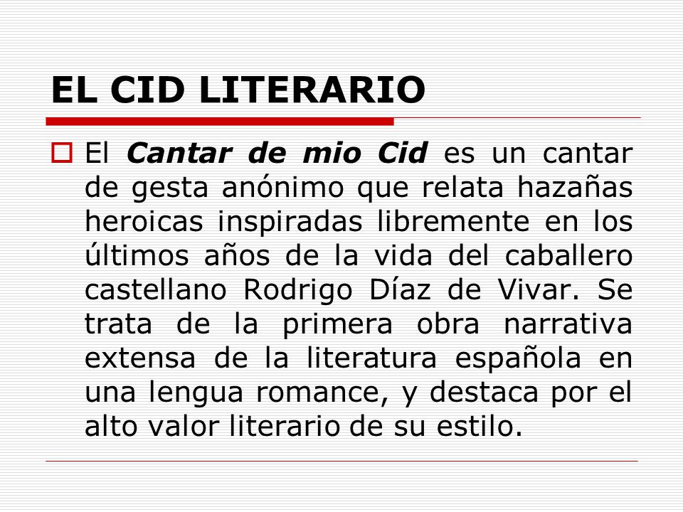 EL CID LITERARIO