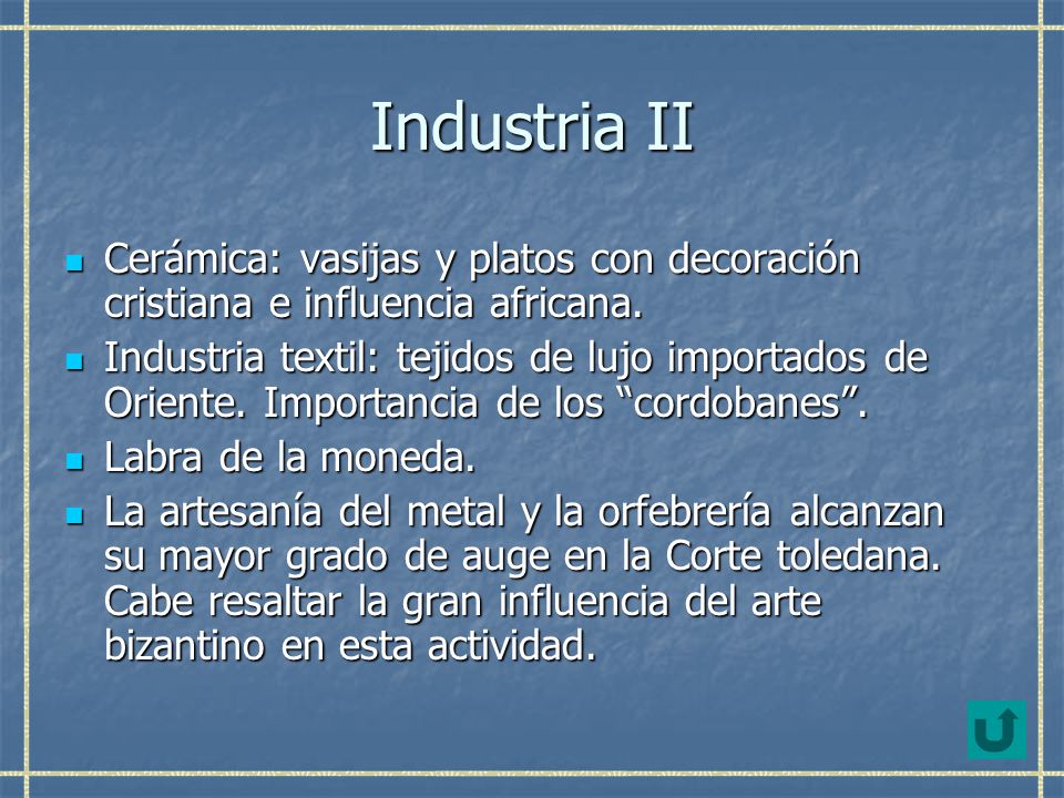 Industria II Cerámica: vasijas y platos con decoración cristiana e influencia africana.