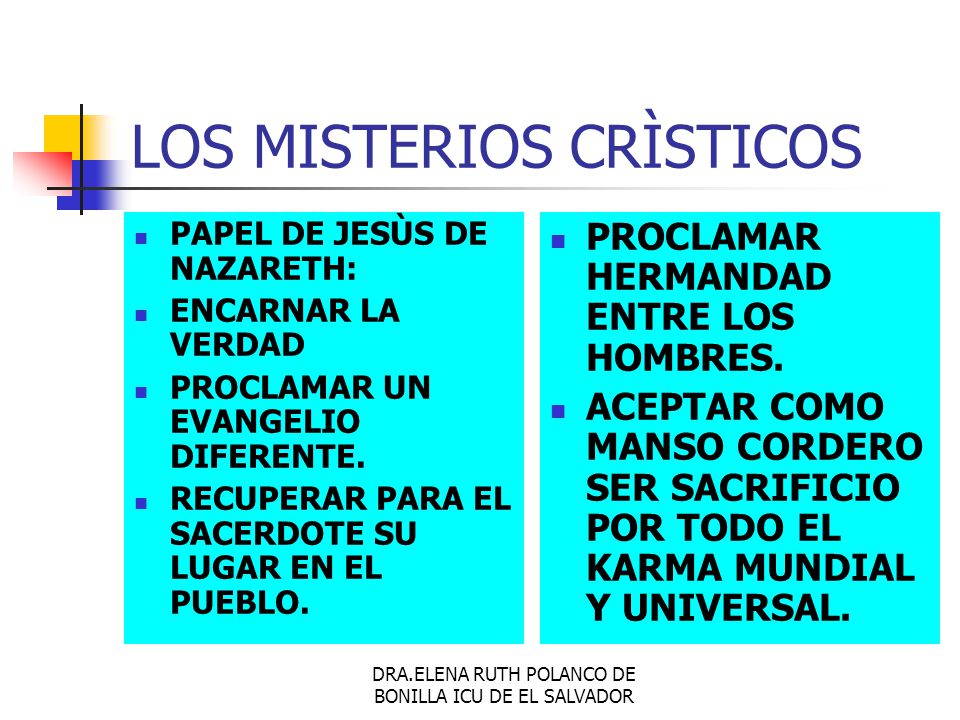 LOS MISTERIOS CRÌSTICOS