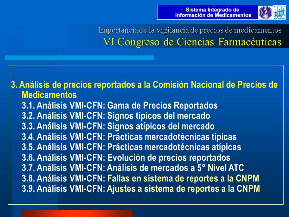 Importancia de la vigilancia de precios de medicamentos VI Congreso de Ciencias Farmacéuticas