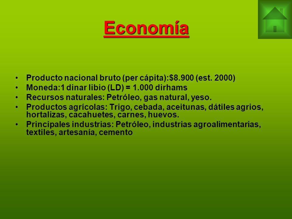 Economía Producto nacional bruto (per cápita):$8.900 (est. 2000)