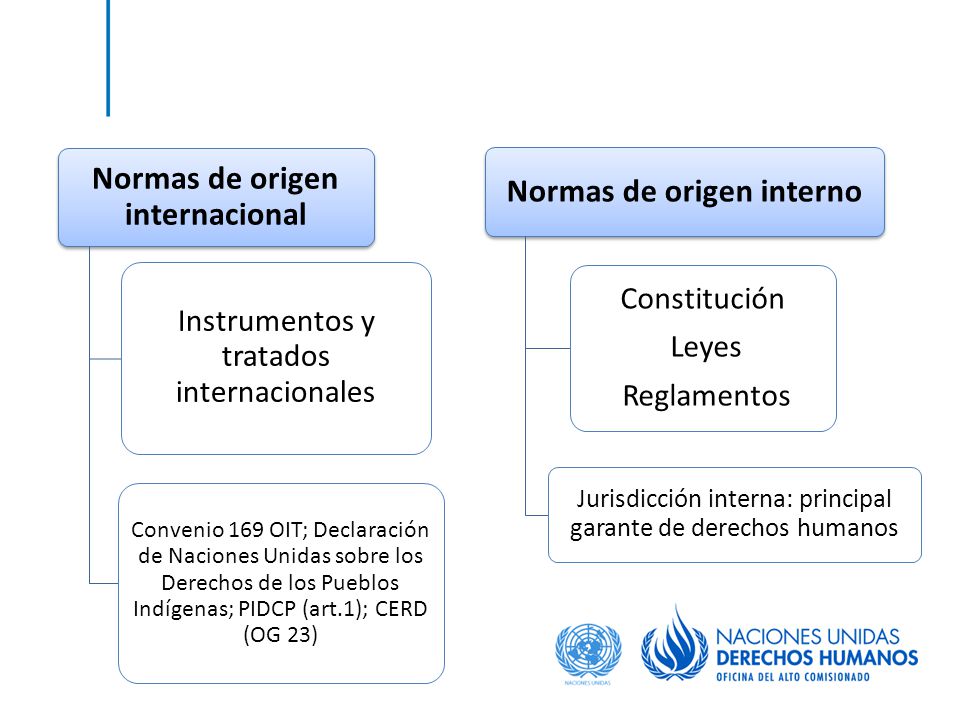 Normas de origen internacional Normas de origen interno