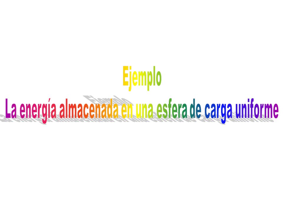 La energía almacenada en una esfera de carga uniforme
