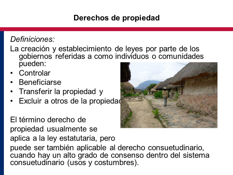 Transferir la propiedad y Excluir a otros de la propiedad