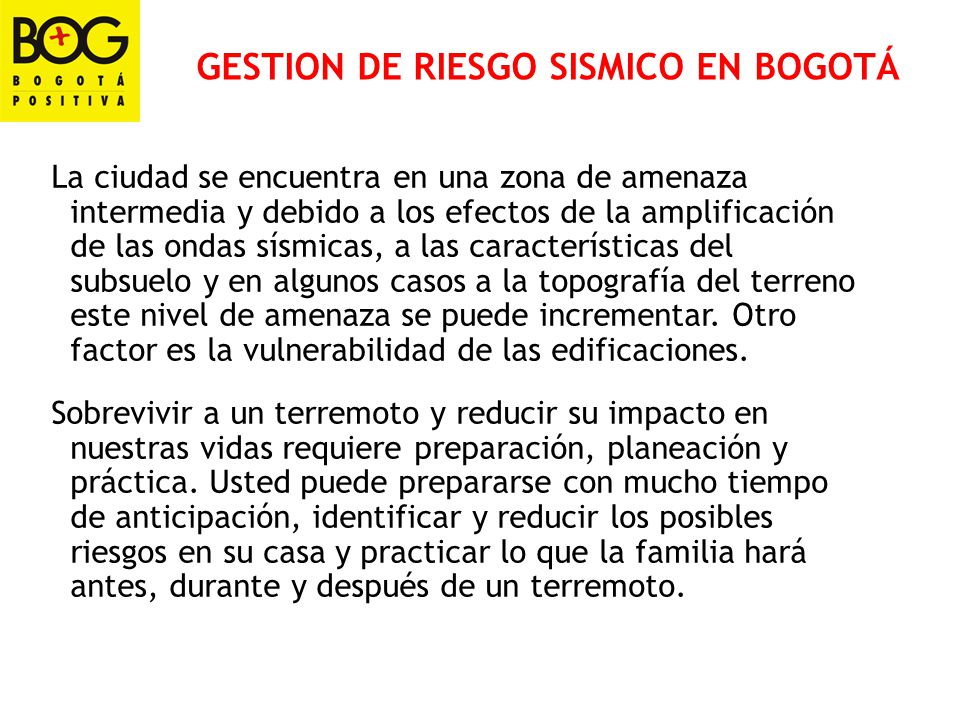 GESTION DE RIESGO SISMICO EN BOGOTÁ