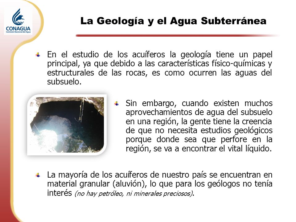 La Geología y el Agua Subterránea