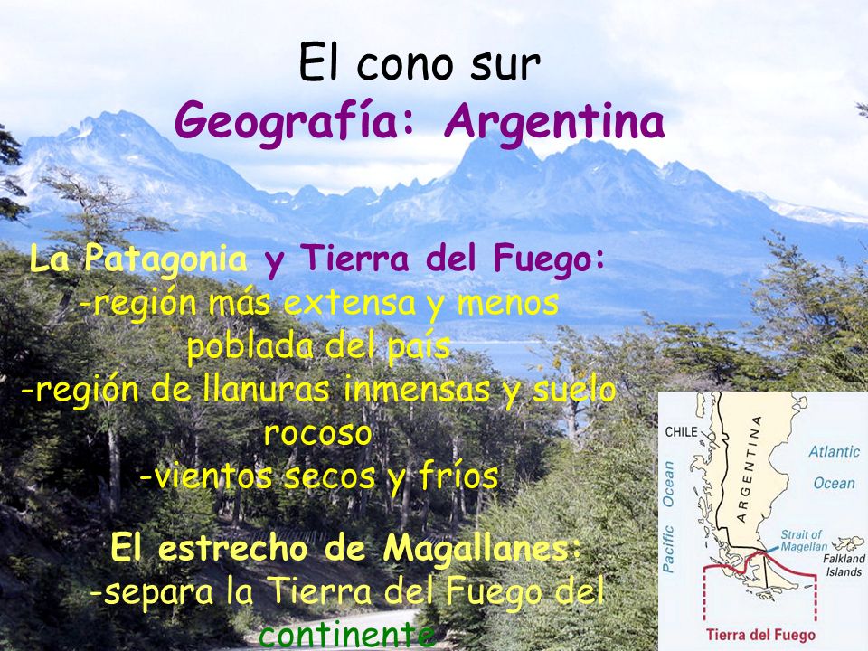 El cono sur Geografía: Argentina