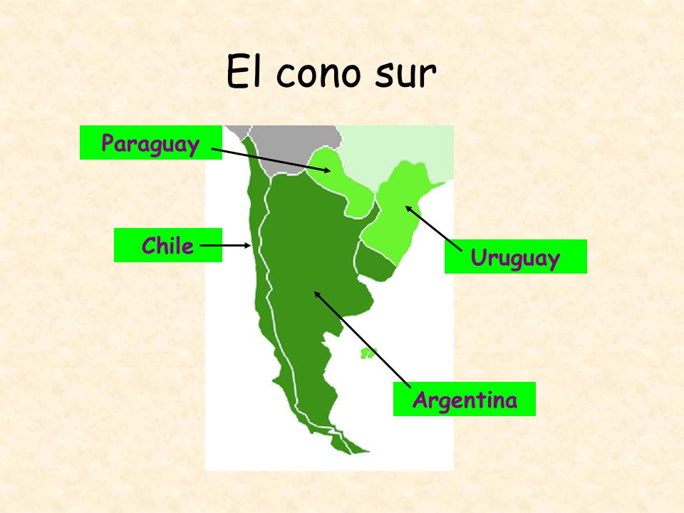 El cono sur Paraguay Chile Uruguay Argentina
