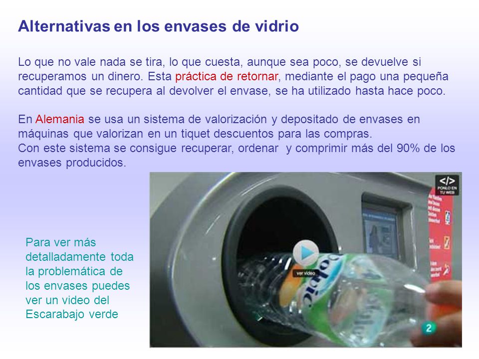 Alternativas en los envases de vidrio