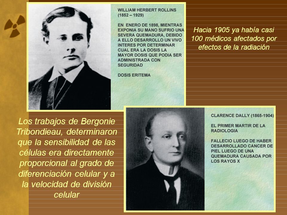 Hacia 1905 ya había casi 100 médicos afectados por efectos de la radiación
