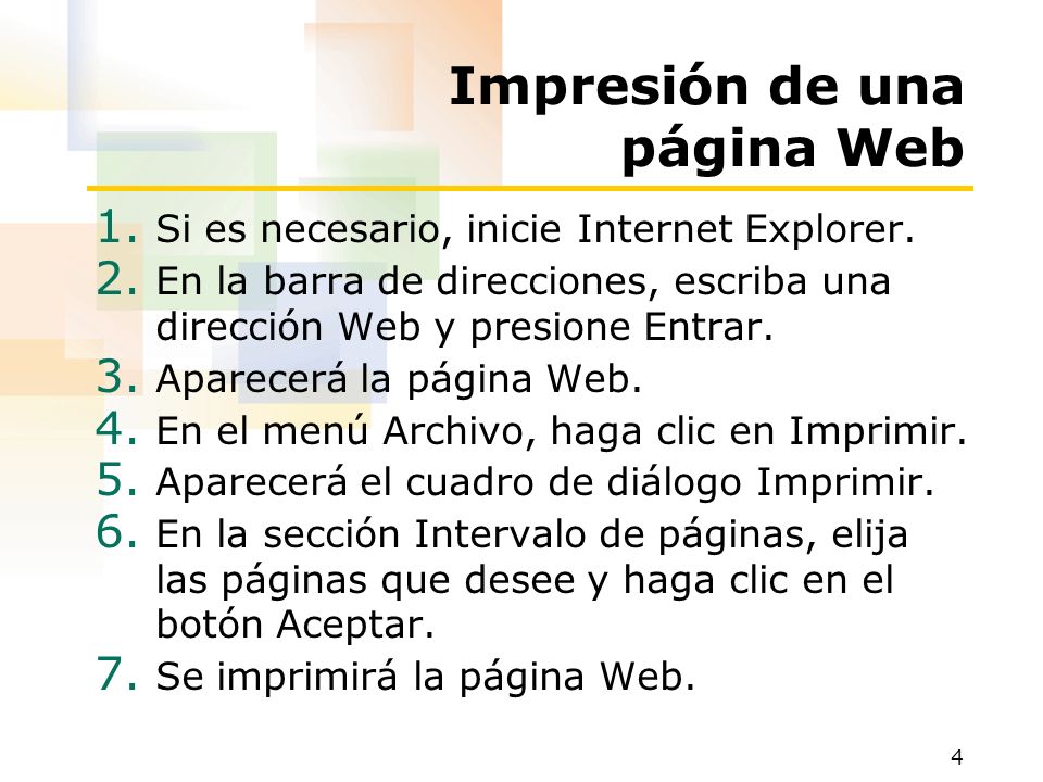 Impresión de una página Web