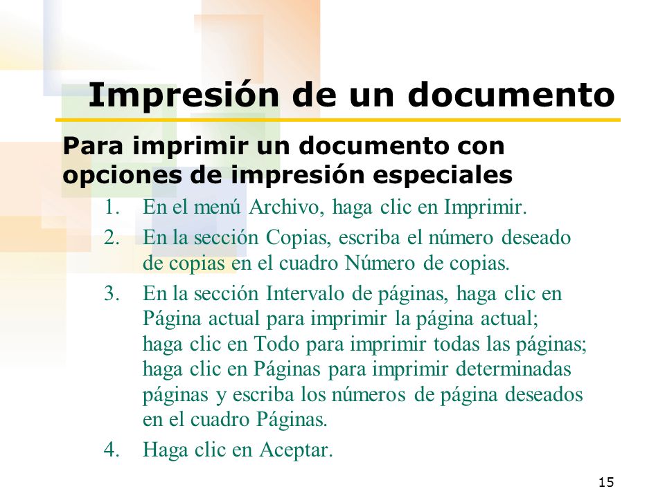 Impresión de un documento