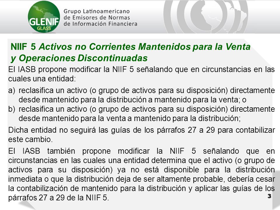 NIIF 5 Activos no Corrientes Mantenidos para la Venta y Operaciones Discontinuadas