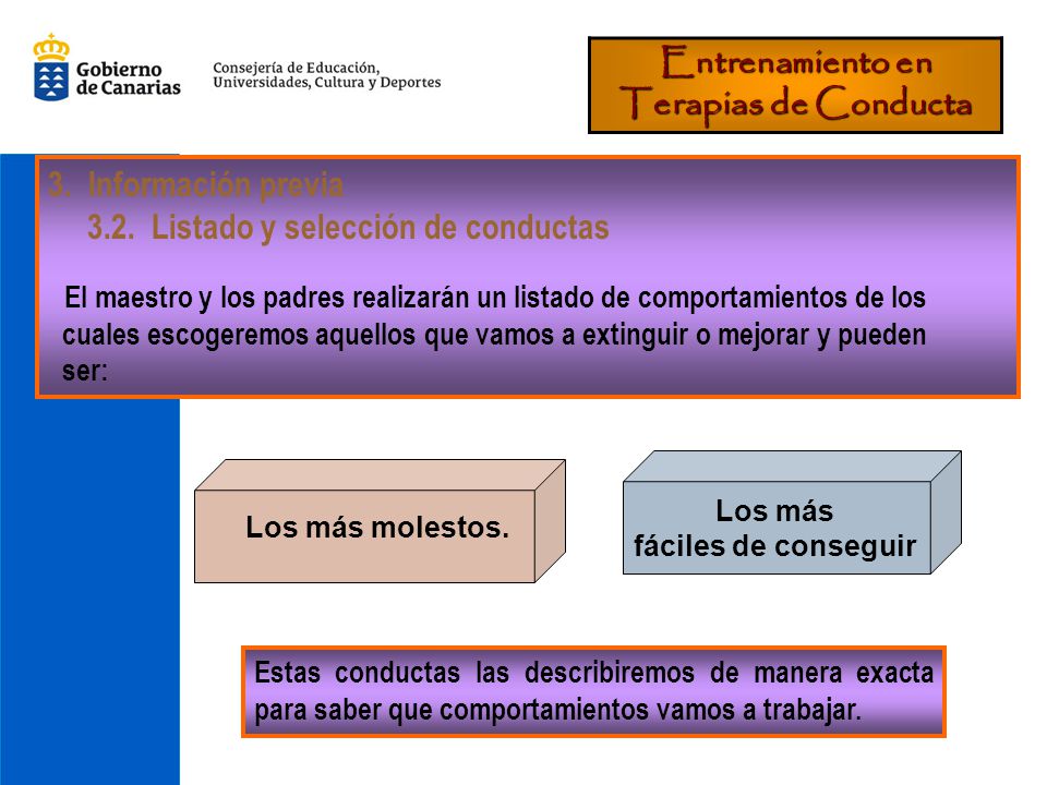 3.2. Listado y selección de conductas