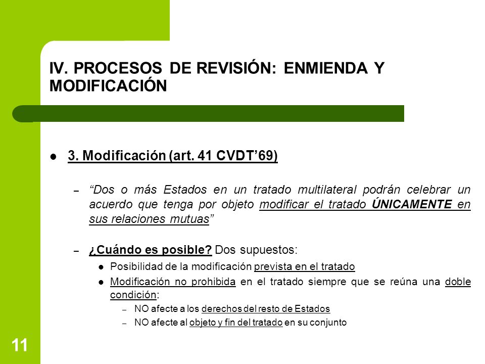 IV. PROCESOS DE REVISIÓN: ENMIENDA Y MODIFICACIÓN