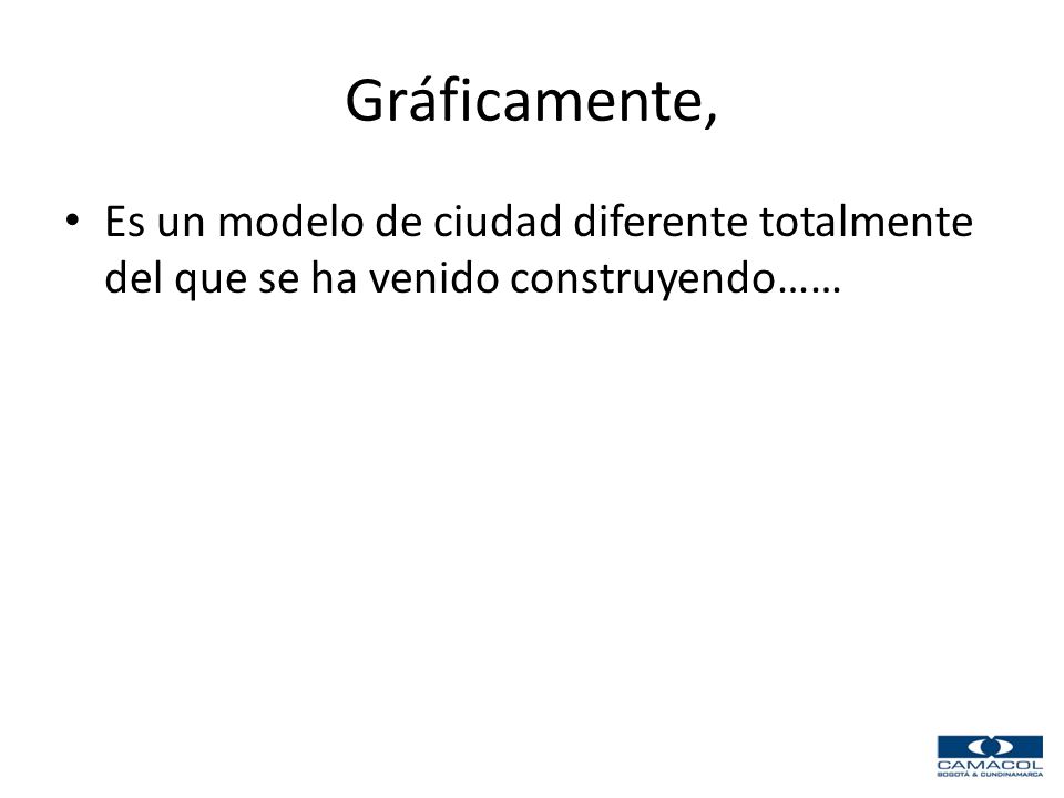 Gráficamente, Es un modelo de ciudad diferente totalmente del que se ha venido construyendo……