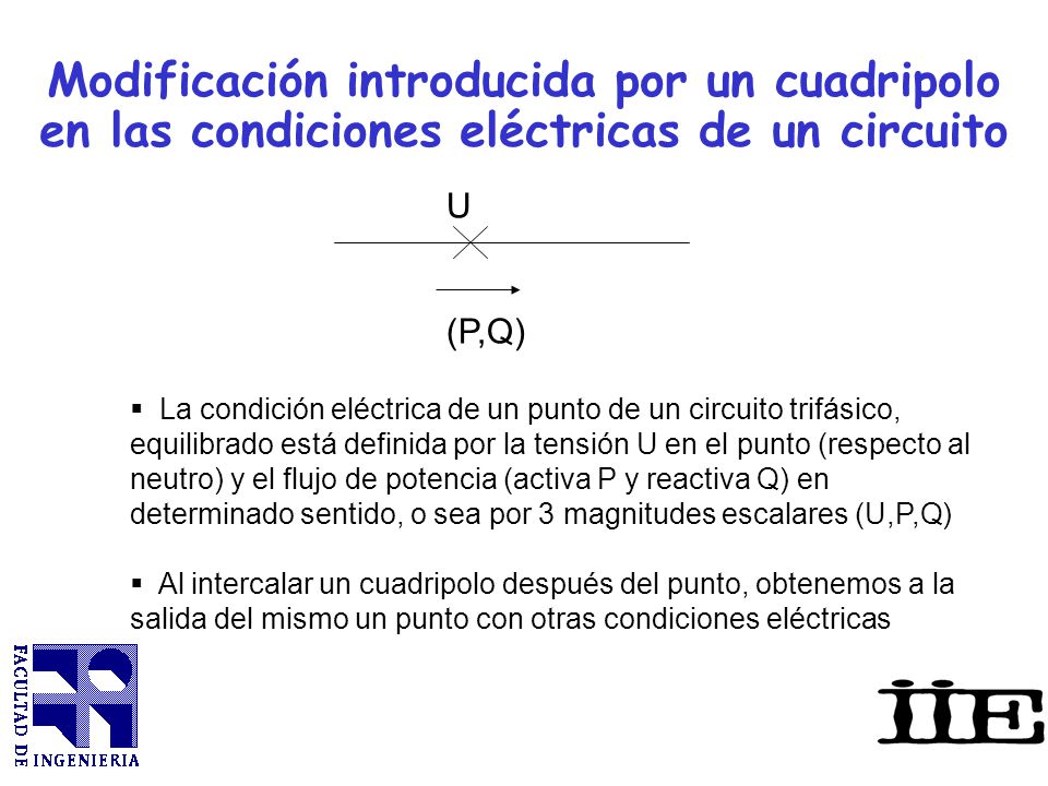 Modificación introducida por un cuadripolo en las condiciones eléctricas de un circuito
