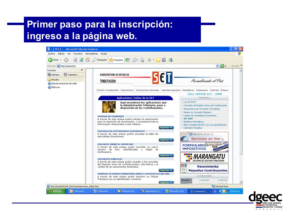 Primer paso para la inscripción: ingreso a la página web.