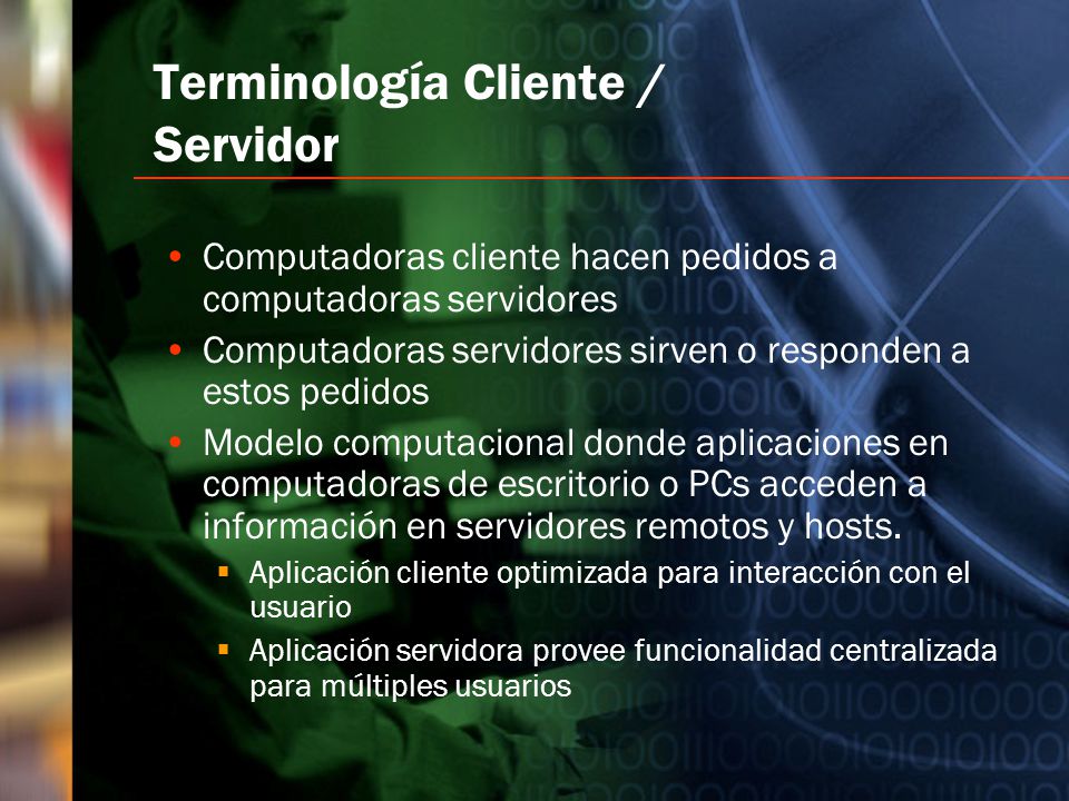 Terminología Cliente / Servidor