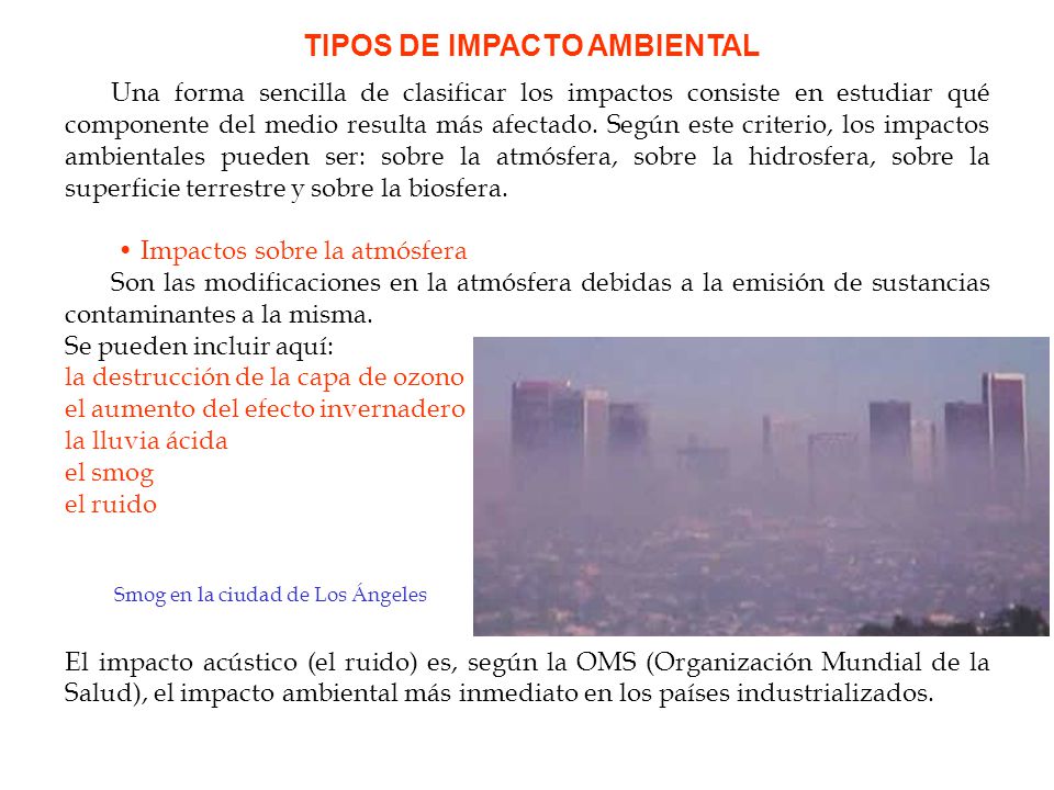 TIPOS DE IMPACTO AMBIENTAL