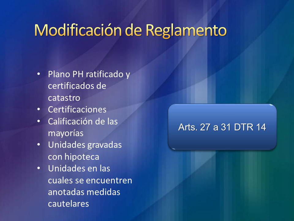 Modificación de Reglamento