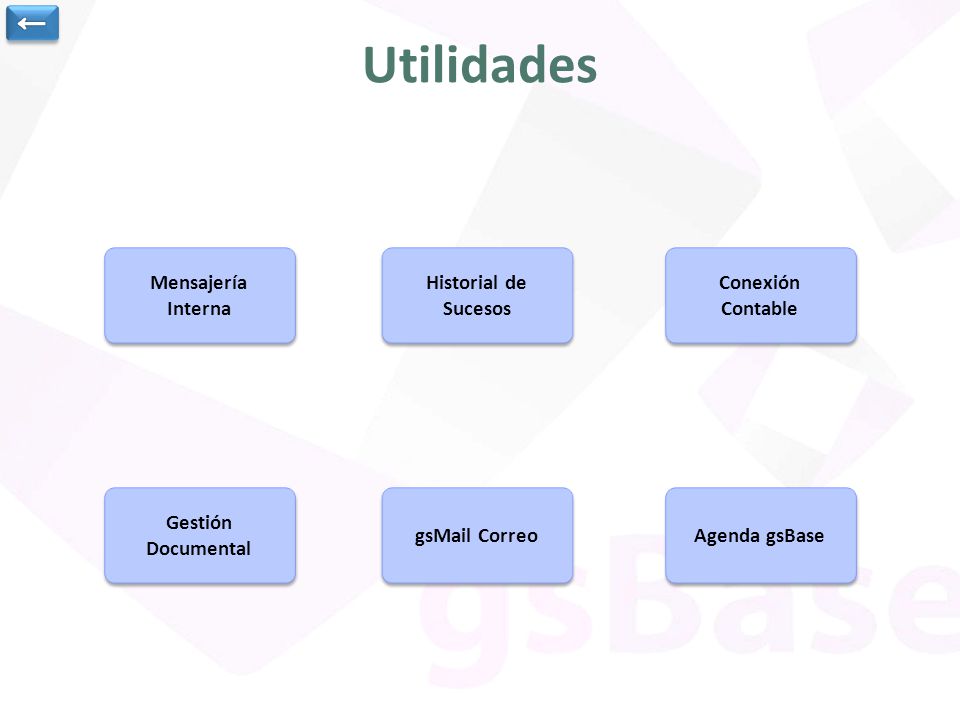 Utilidades ← Mensajería Interna Historial de Sucesos Conexión Contable