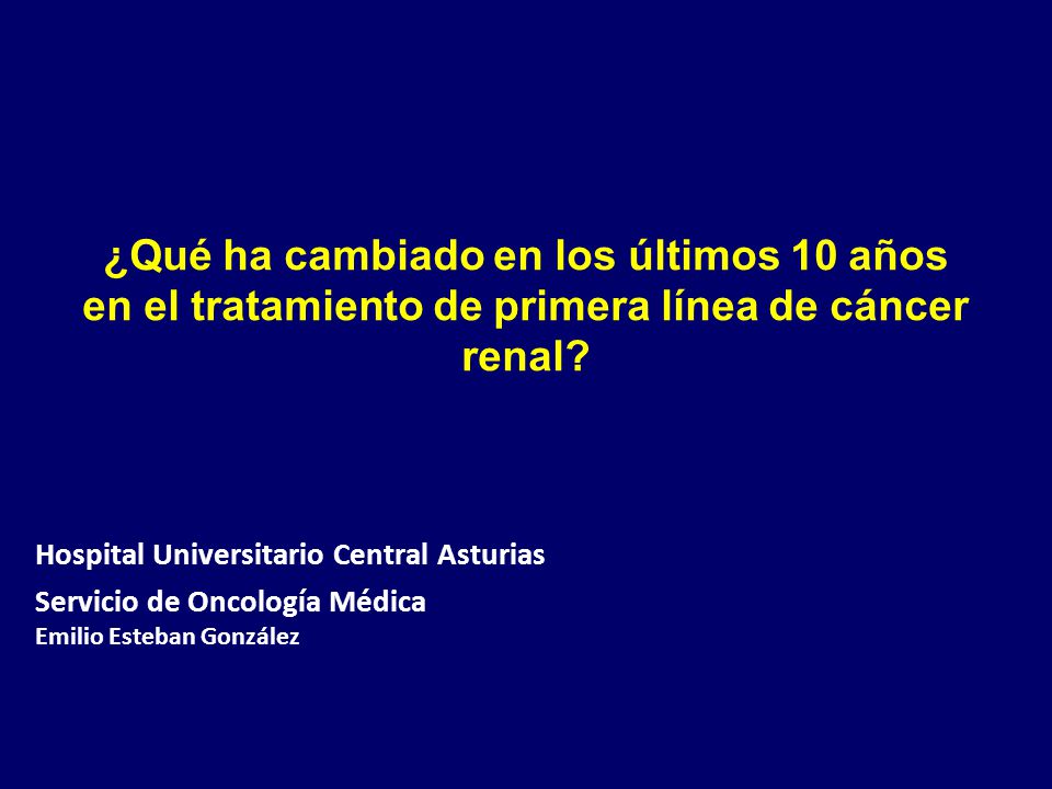 ¿Qué ha cambiado en los últimos 10 años en el tratamiento de primera línea de cáncer renal
