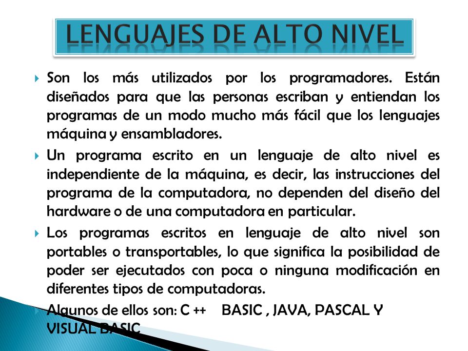 Lenguajes de ALTO nivel