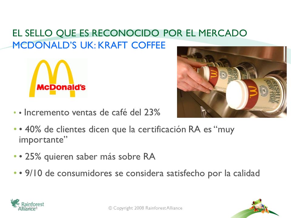 El Sello que es reconocido por el mercado McDonald’s UK: Kraft Coffee