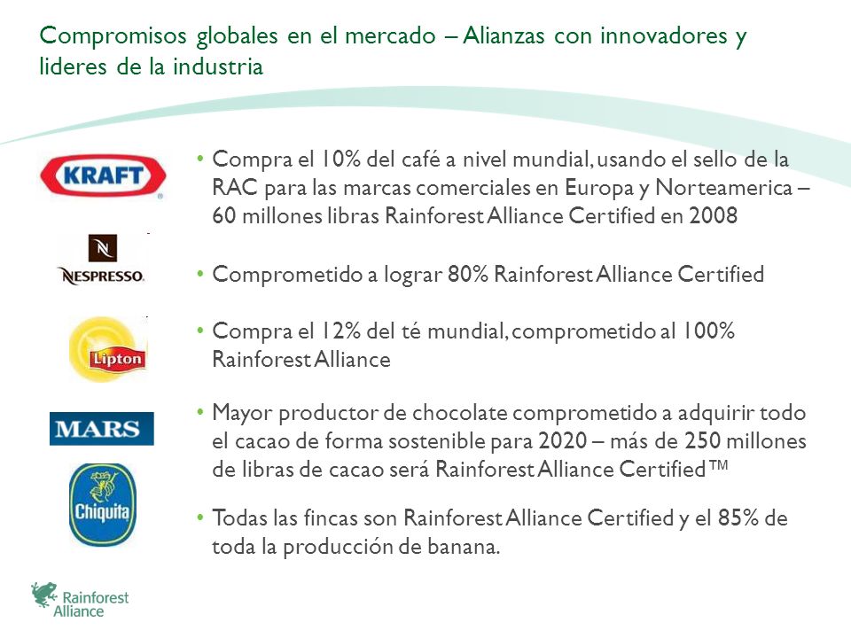 Compromisos globales en el mercado – Alianzas con innovadores y lideres de la industria
