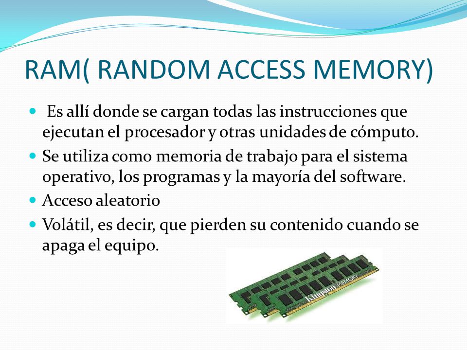 RAM( RANDOM ACCESS MEMORY)