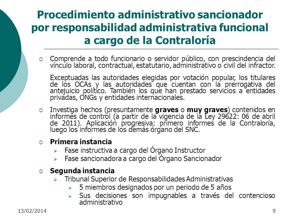 Procedimiento administrativo sancionador por responsabilidad administrativa funcional a cargo de la Contraloría