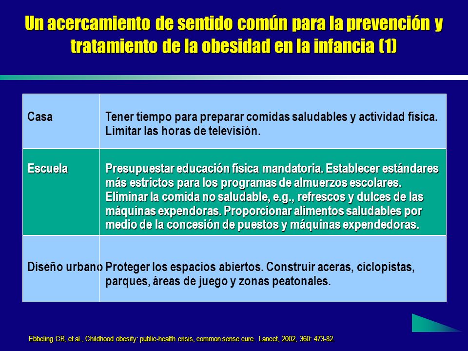 Un acercamiento de sentido común para la prevención y tratamiento de la obesidad en la infancia (1)