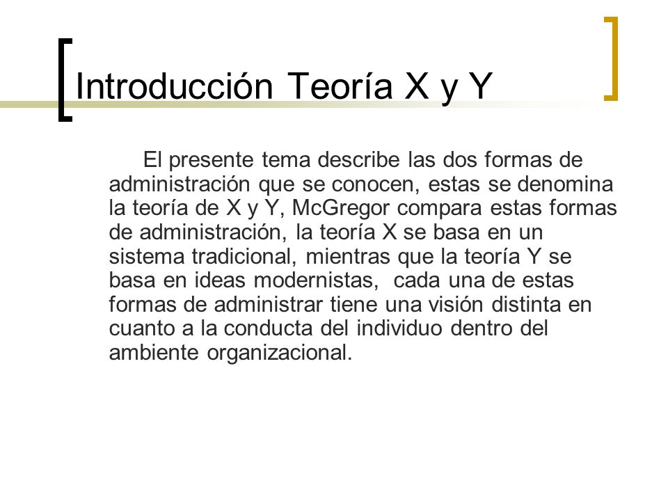 Introducción Teoría X y Y