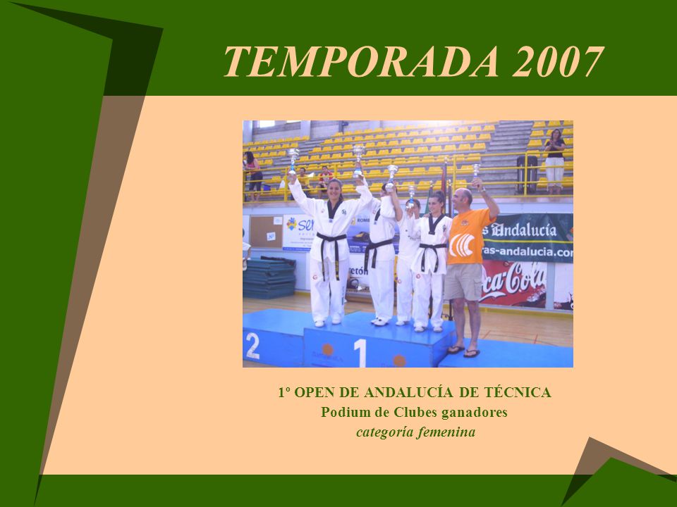 1º OPEN DE ANDALUCÍA DE TÉCNICA Podium de Clubes ganadores