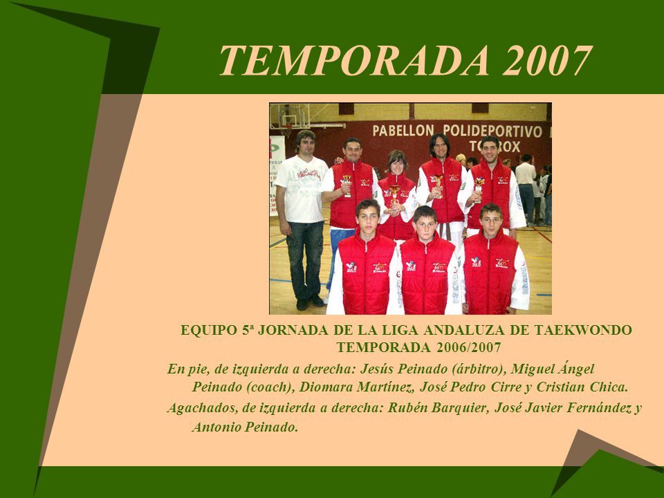EQUIPO 5ª JORNADA DE LA LIGA ANDALUZA DE TAEKWONDO TEMPORADA 2006/2007