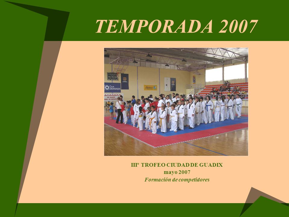 IIIº TROFEO CIUDAD DE GUADIX Formación de competidores