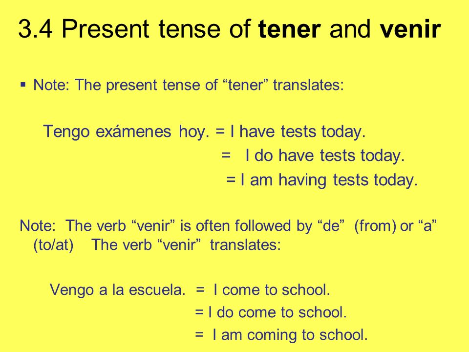 Tengo exámenes hoy. = I have tests today. = I do have tests today.