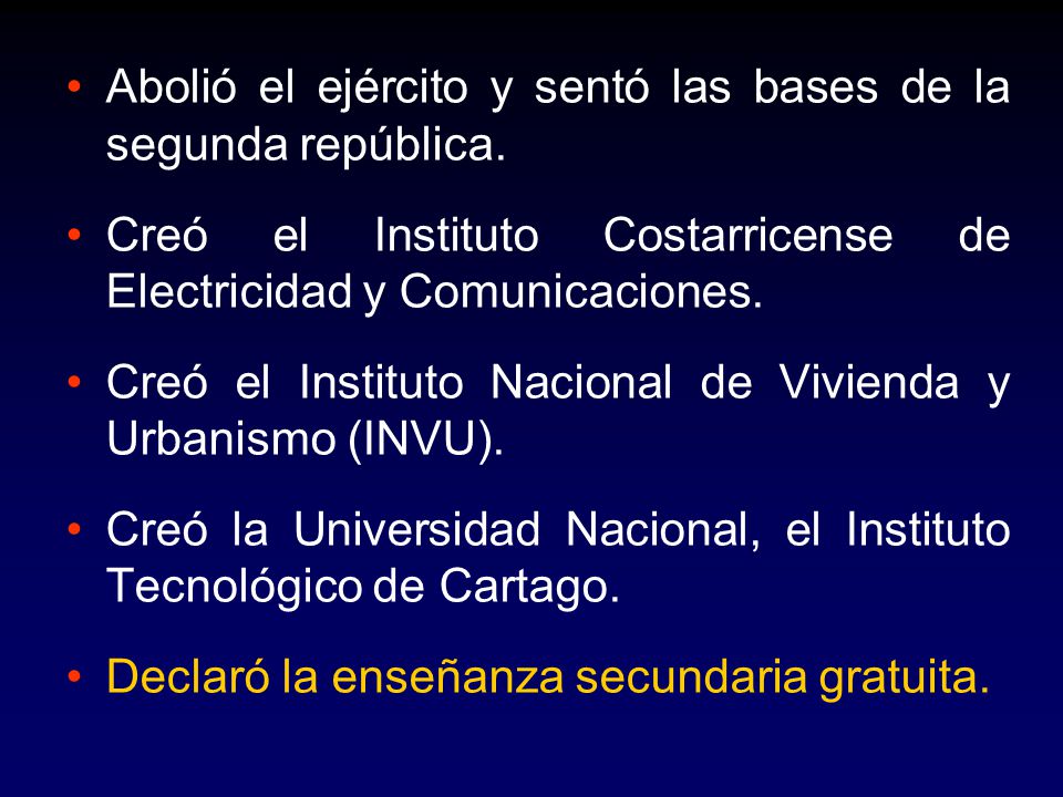 Abolió el ejército y sentó las bases de la segunda república.