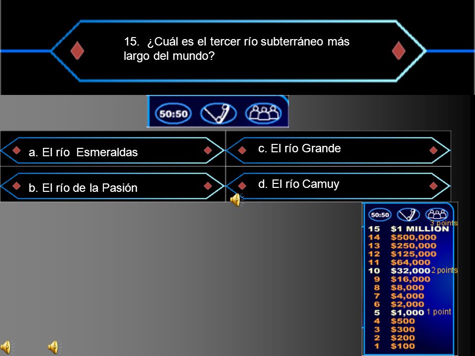 15. ¿Cuál es el tercer río subterráneo más largo del mundo