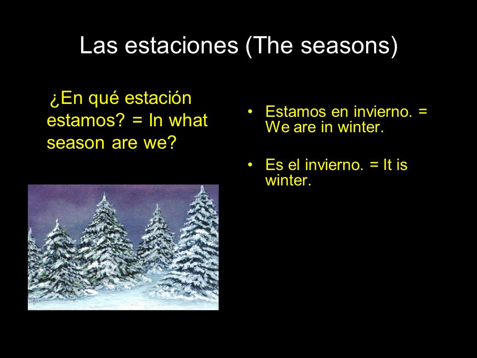 Las estaciones (The seasons)