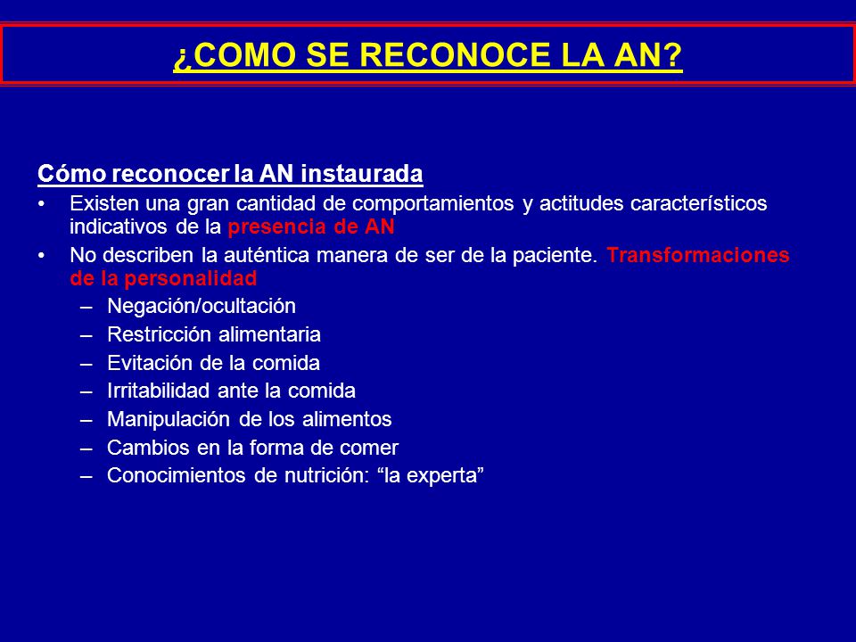 ¿COMO SE RECONOCE LA AN Cómo reconocer la AN instaurada
