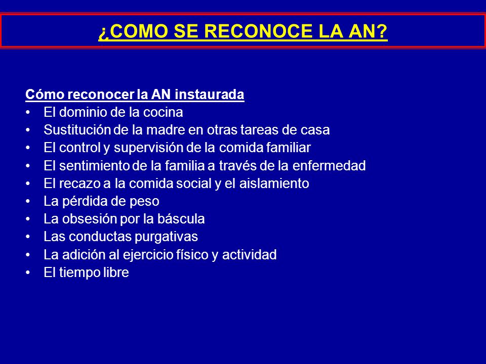 ¿COMO SE RECONOCE LA AN Cómo reconocer la AN instaurada