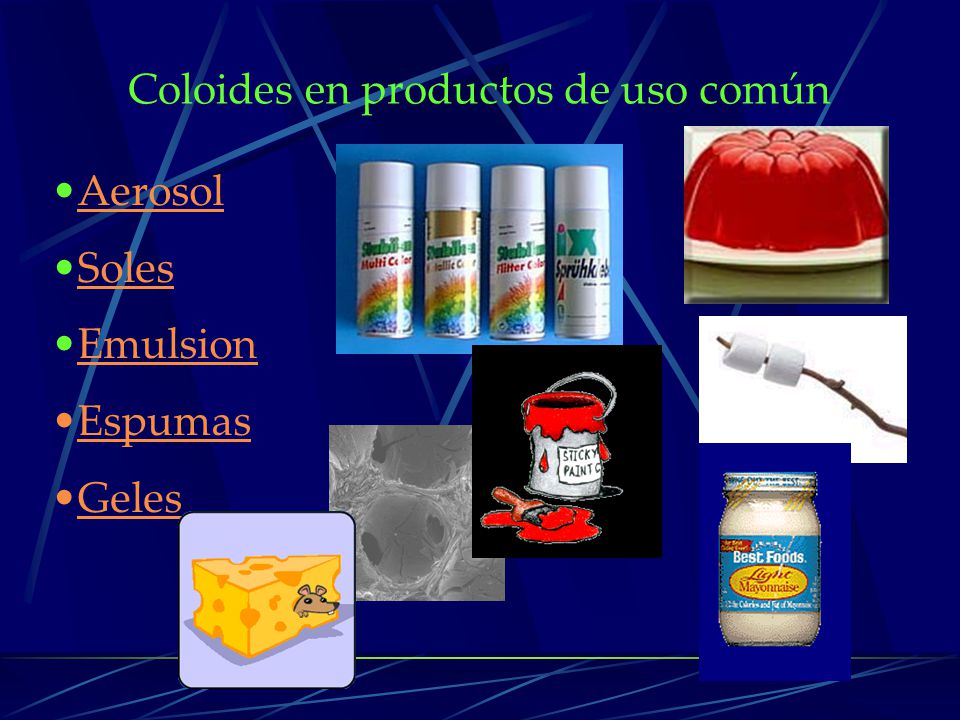 Coloides en productos de uso común