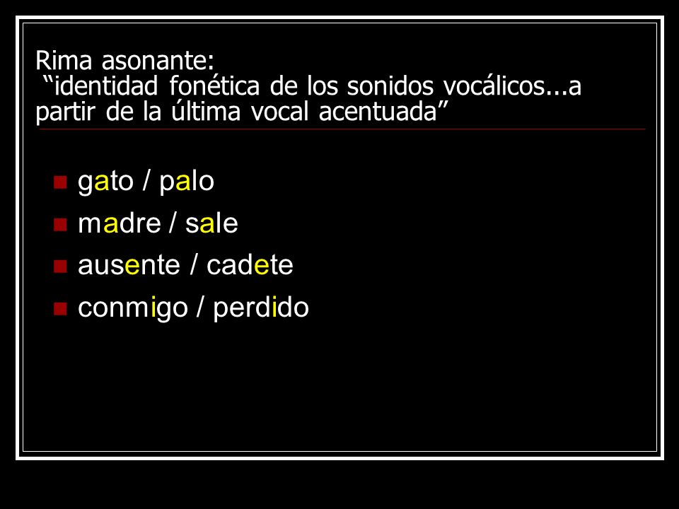 gato / palo madre / sale ausente / cadete conmigo / perdido