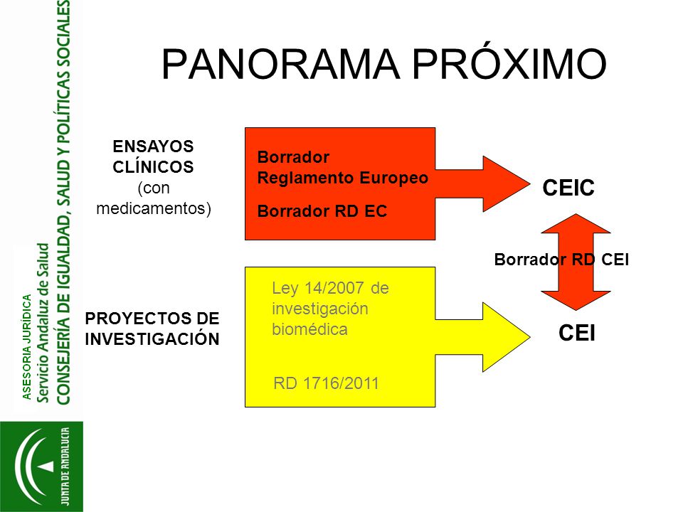 PANORAMA PRÓXIMO CEIC CEI ENSAYOS CLÍNICOS Borrador Reglamento Europeo